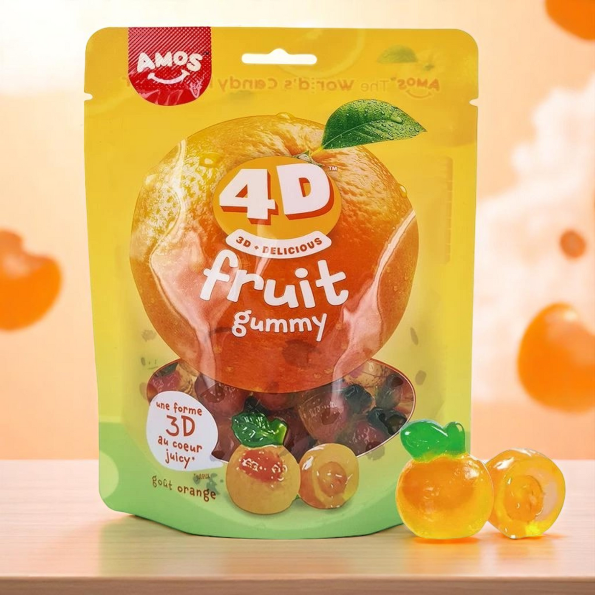 Bonbon 4D Fourré - Fruit Orange