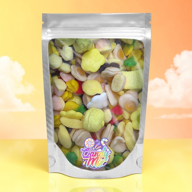 Image mix de bonbons de couleur jaune