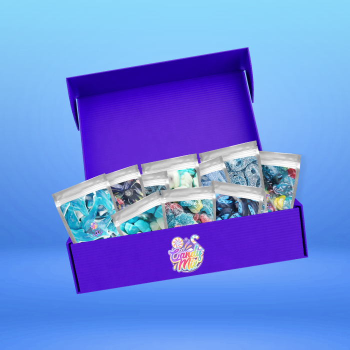 Blaues Süßigkeitenpaket