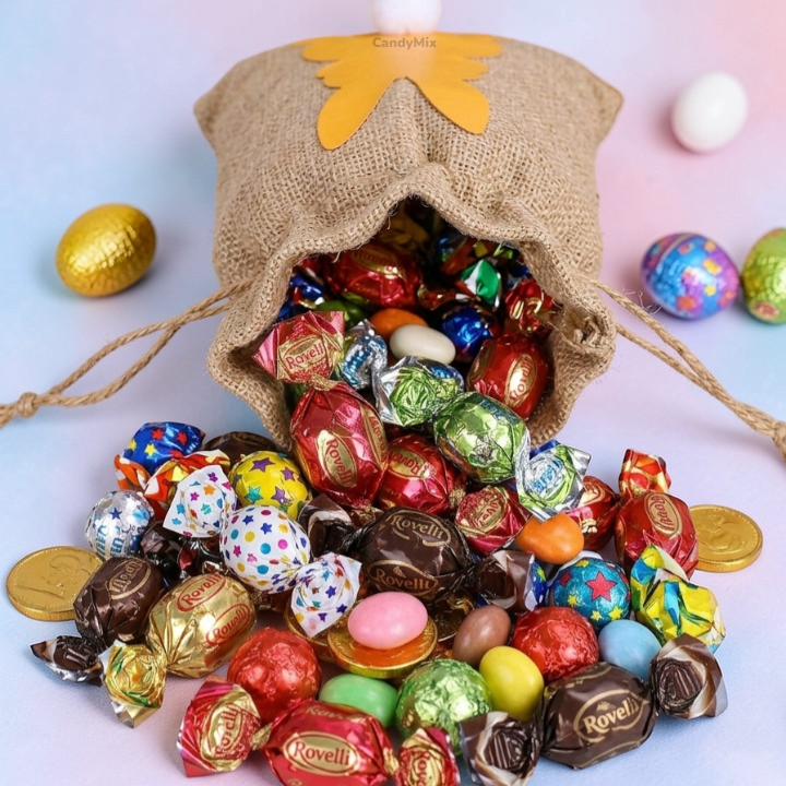 Pochon Pompon de Pâques - Chocolats de Pâques 200g