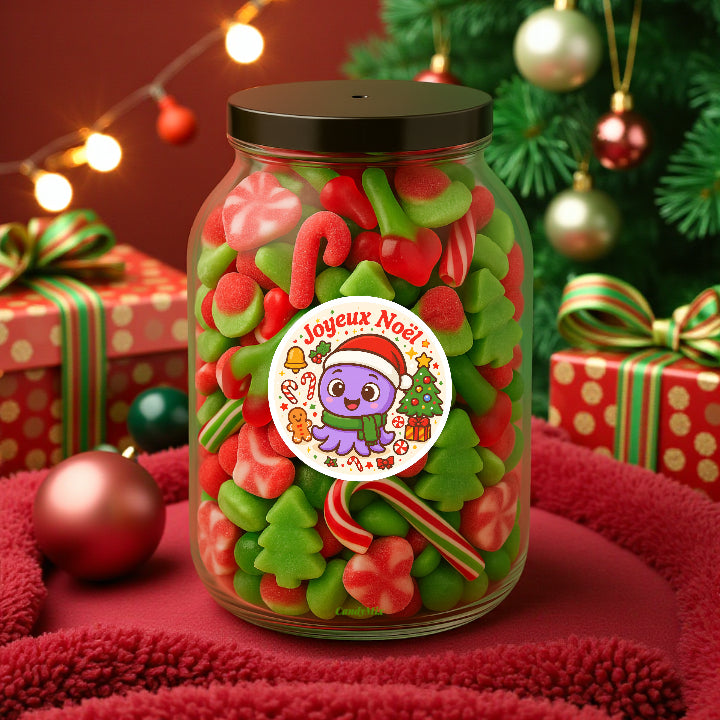 Bonbonnière rouge et verte 2.5kg