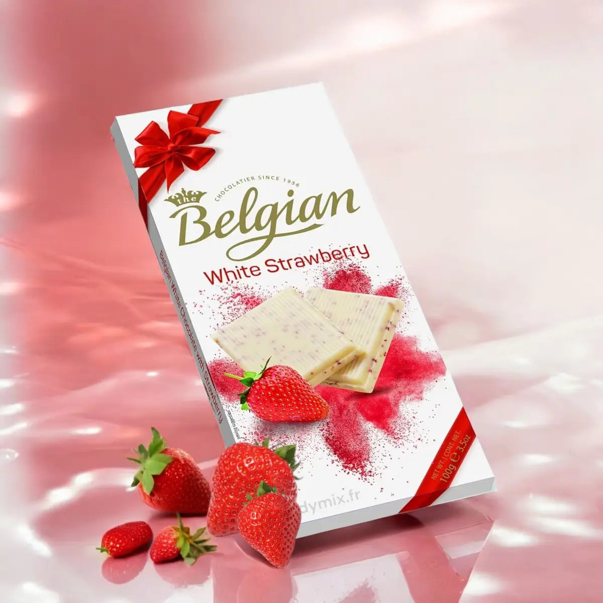 Tablette de Chocolat Blanc et Fraise Belgian
