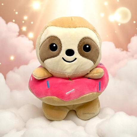 Peluche Donut Animal Paresseux Beige 19cm