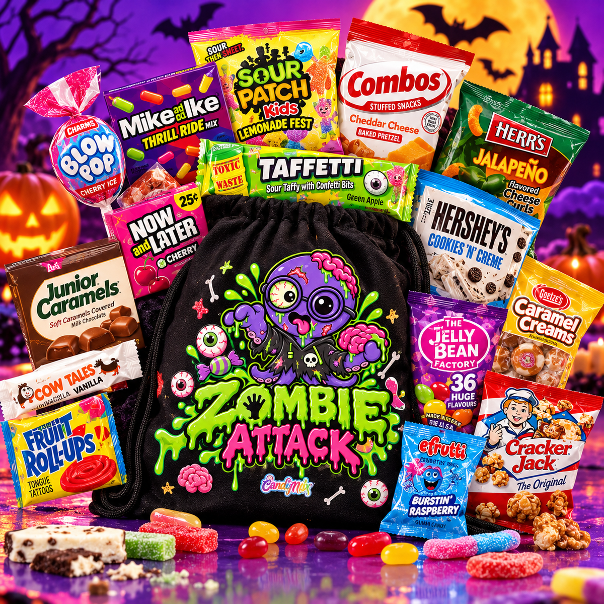 Spooky Bag Zombie US - Sac rempli de Snacks pour Halloween