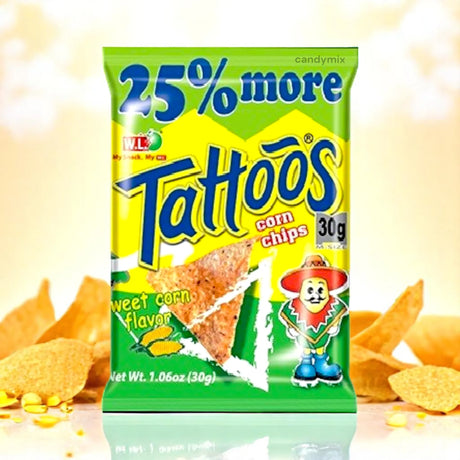 Tattoos Corn Chips Sweet Corn Flavor