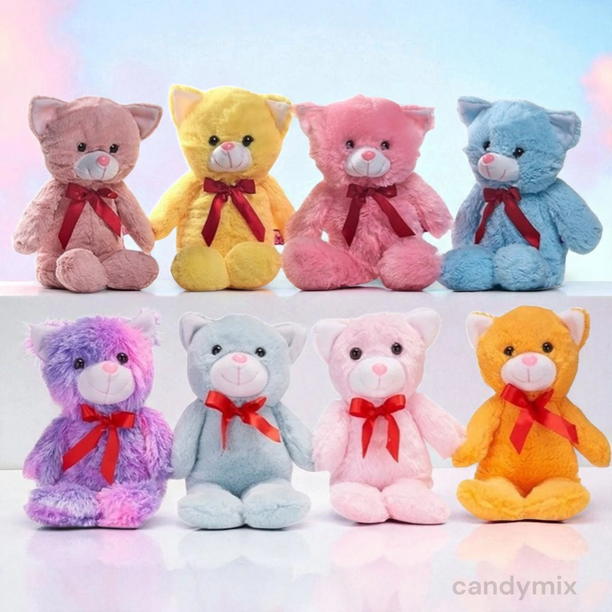 Peluche Chat avec Noeud 32cm