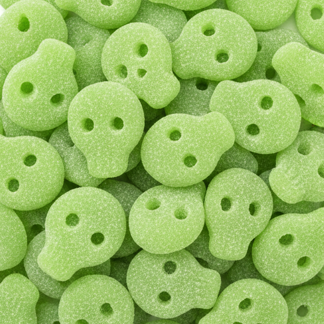 bonbons crâne suédois lime