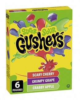 Fruit Gushers Super Sour 6 Pack 138 g - bonbon américain