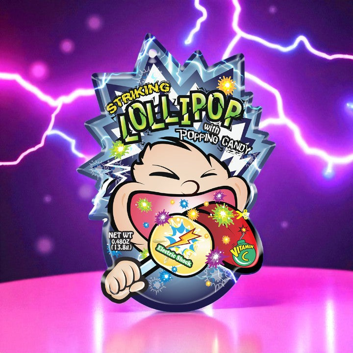 Lollipop with popping candy - striking