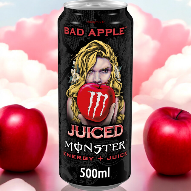 Canette de Monster pomme – Monster Bad Apple au goût acidulé de pomme verte, boisson énergisante audacieuse