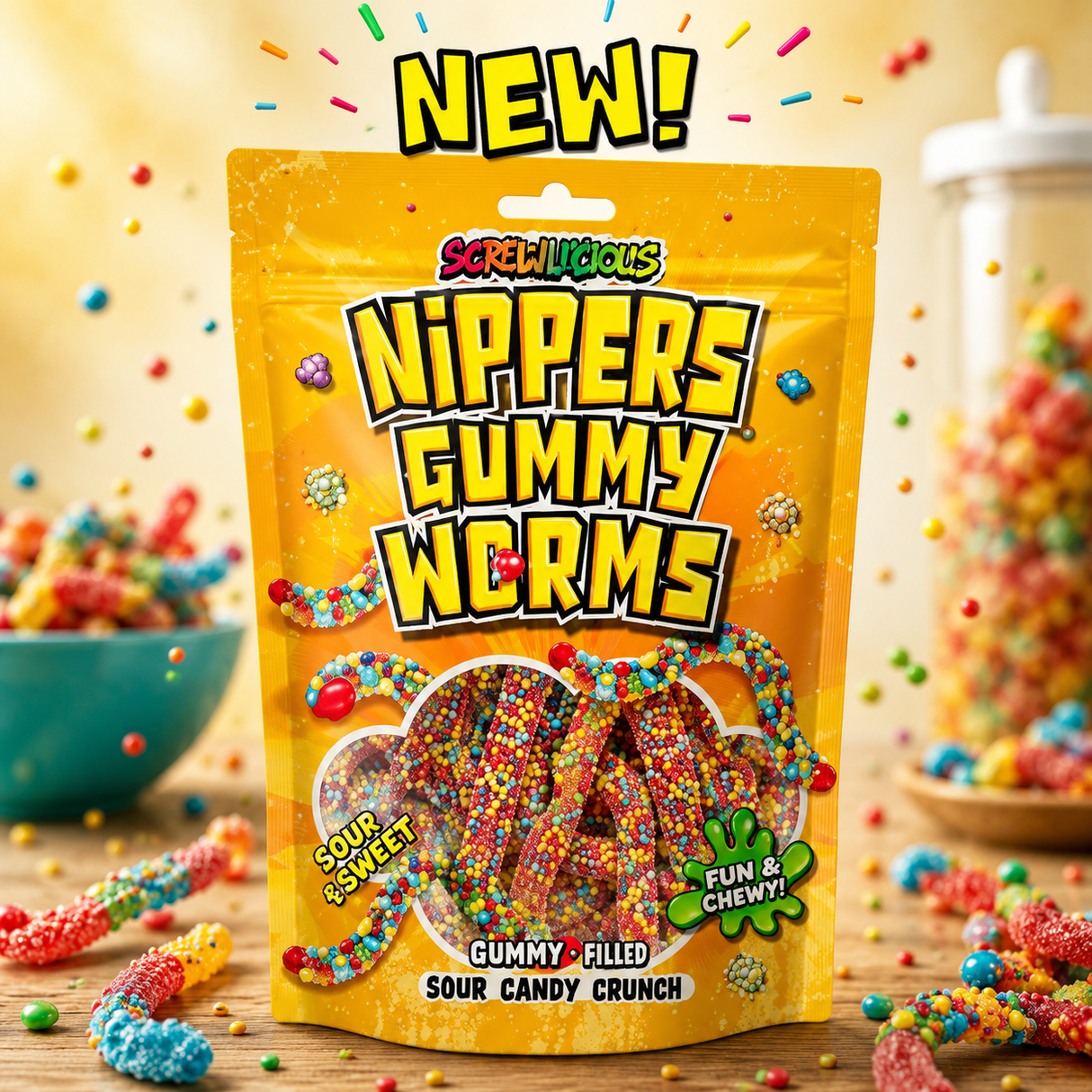 Zed Candy Screamers Nippers Gummy Worms 75 g