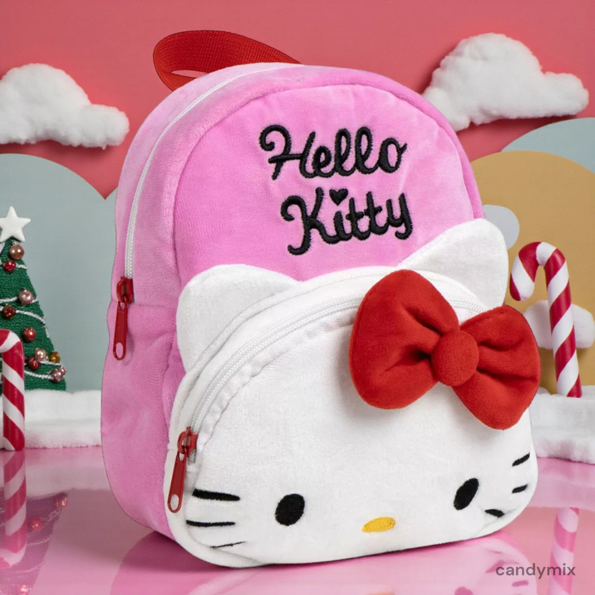 Sac à Dos en Velours Hello Kitty | 22cm