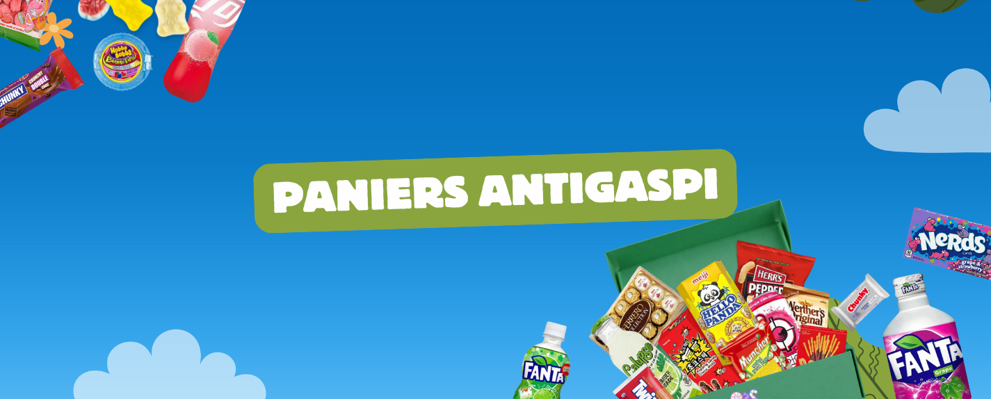 Les paniers antigaspi : bonbons, chocolats et boissons