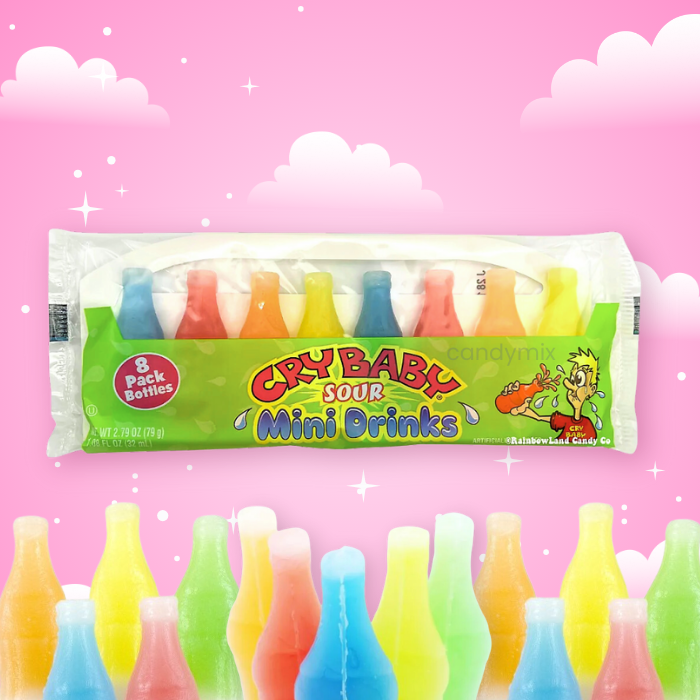 Wax Bottles Candy Sour x8 - Bouteilles en cire