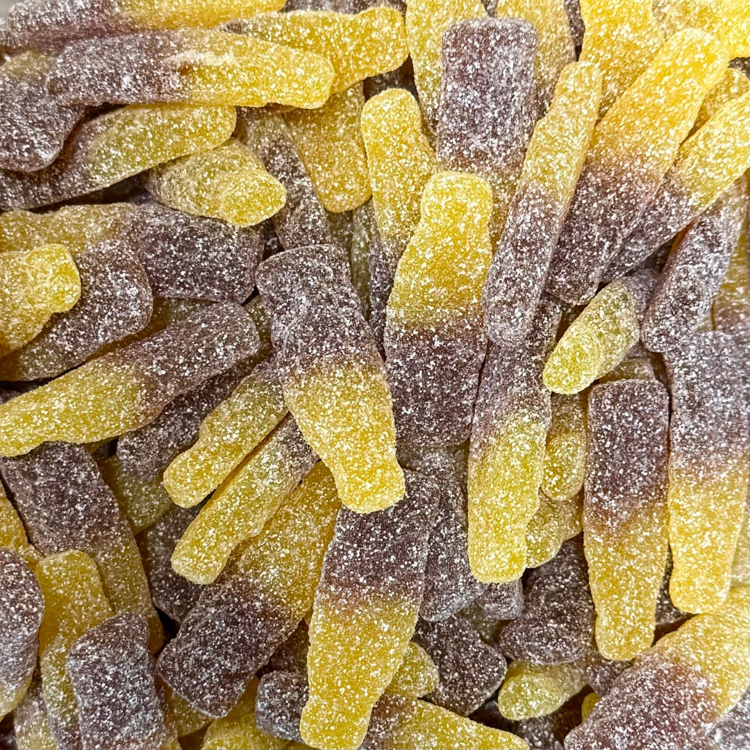 Bouteilles Mangue Cola Acide - Malaco - Bonbons Suédois