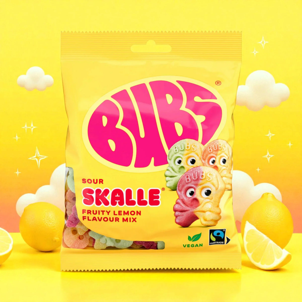 Bubs Min Crânes Fruity Lemon Mix - Bonbons Suédois | CandyMix