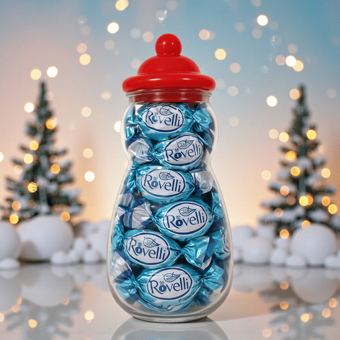 Bonbonnière Bonhomme de Neige Rovelli Crema al Latte (Bianca) (400g)