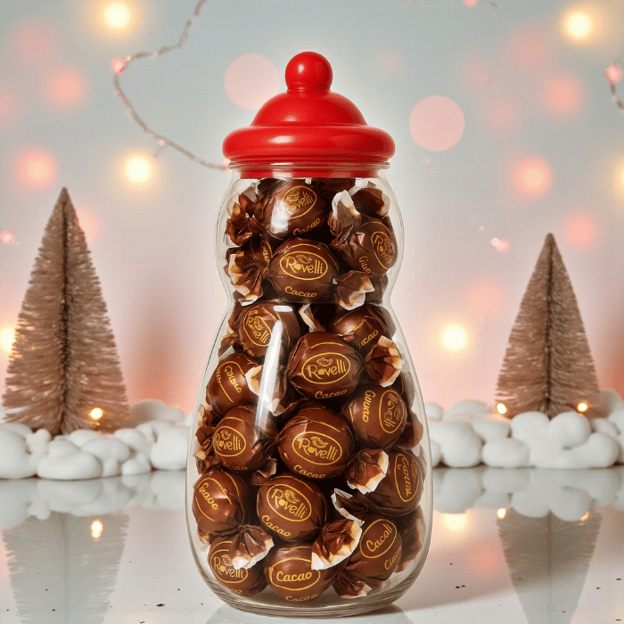 Bonbonnière Bonhomme de Neige Rovelli Crema al Cacao (400g)