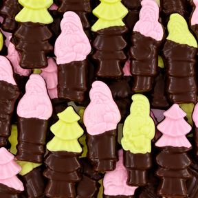 Guimauve Noel Mi-Enrobées de Chocolat Noir - Stel Choc