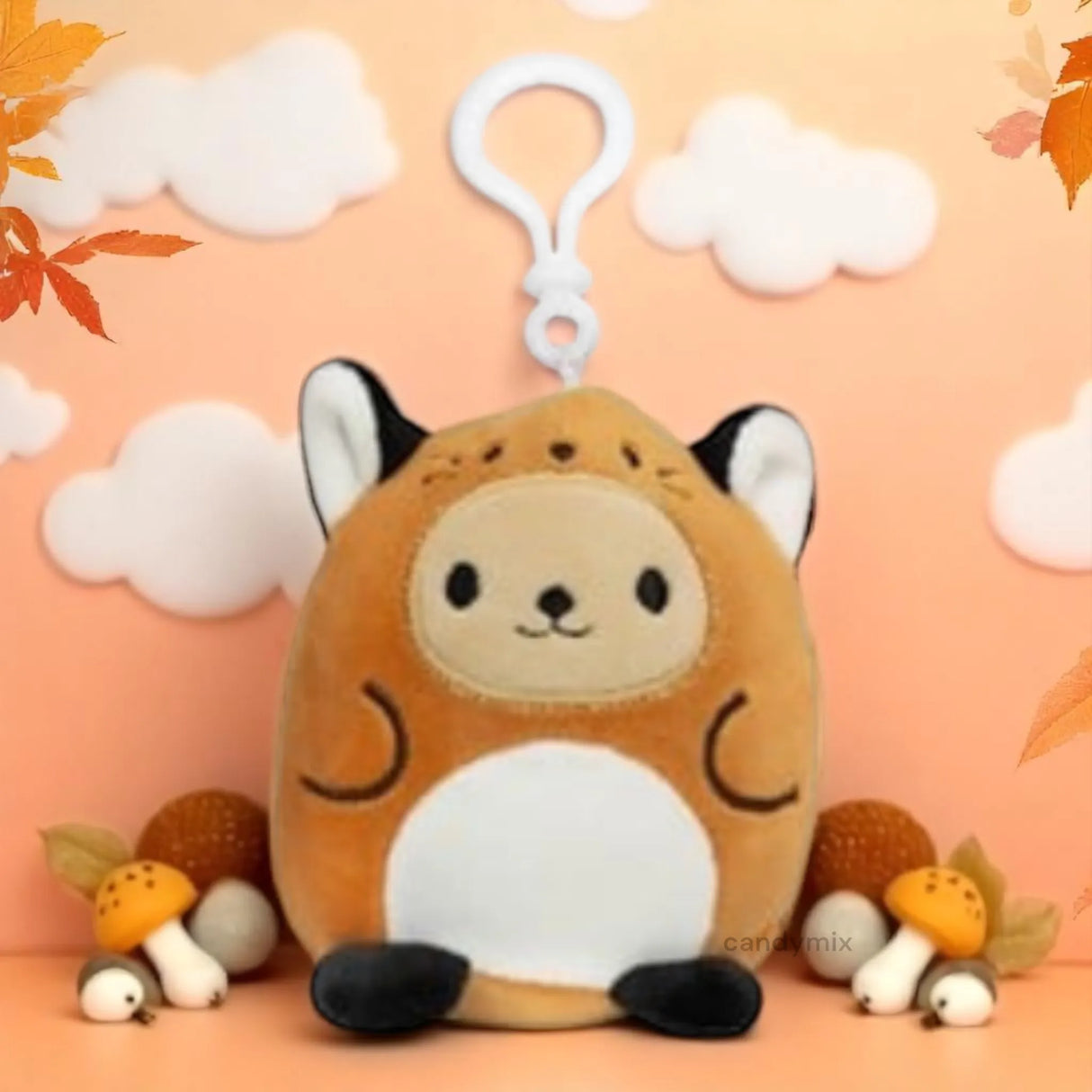 Kawaii peluche Bagclip en costume d'animal 10cm
