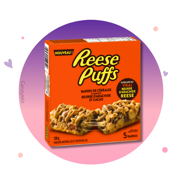 Reese's Puffs Peanut Butter & Cocoa Cereal Bars (boîte de 5)