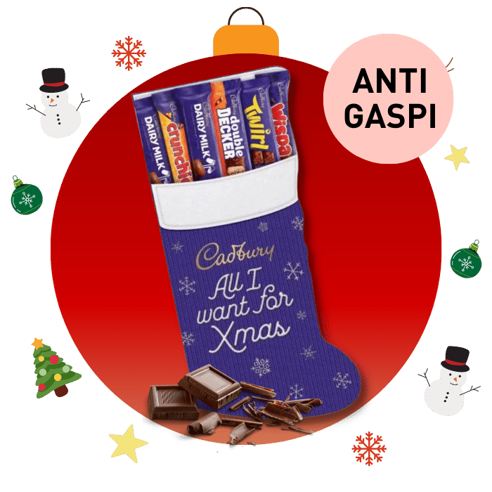 Coffret Cadeau -  Chaussette de Noël Cadbury - Anti Gaspi (DDM dépassée)