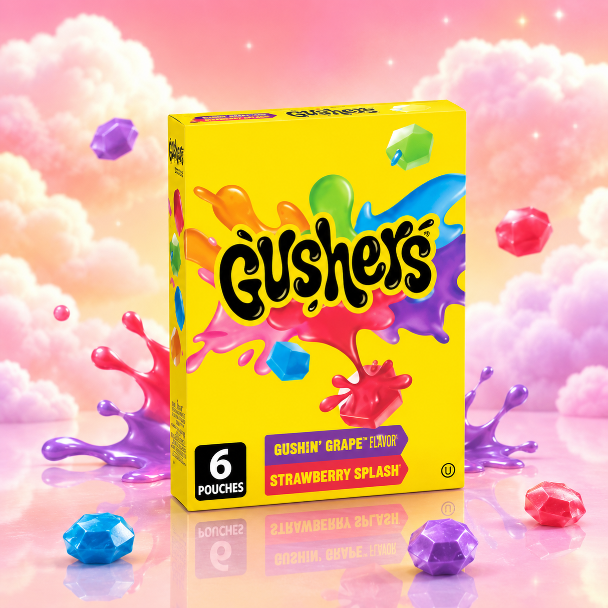 Fruit Gushers Grape & Strawberry Splash 6 pack 138g