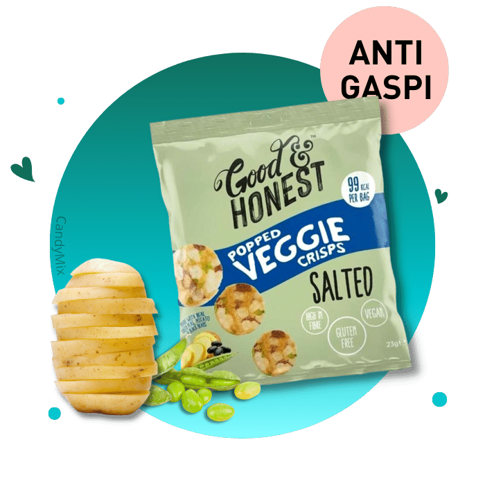 Good & Honest Popped Veggie Crisps Salted Small Bag - Anti-Gaspi (DDM dépassée)