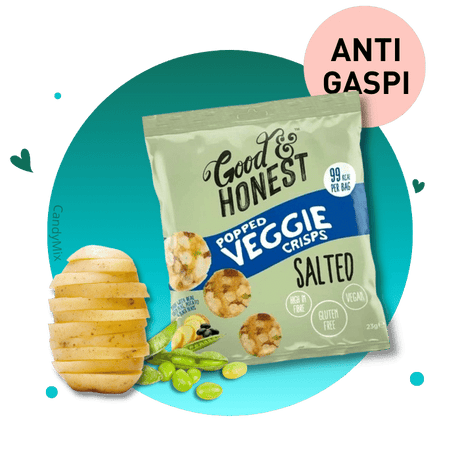 Good & Honest Popped Veggie Crisps Salted Small Bag - Anti-Gaspi (DDM dépassée)