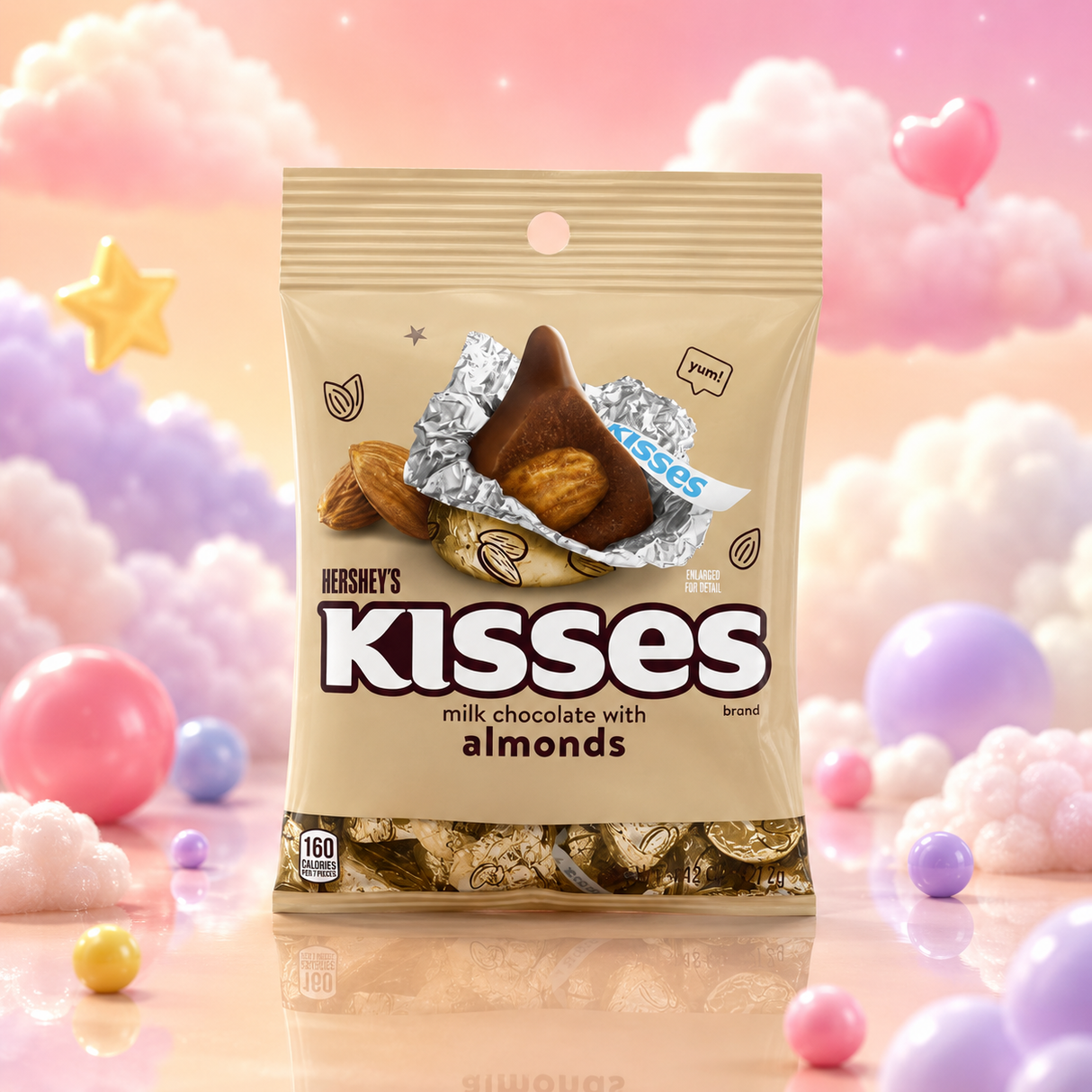 Hershey's Kisses Milk Chocolate with Almonds 127g