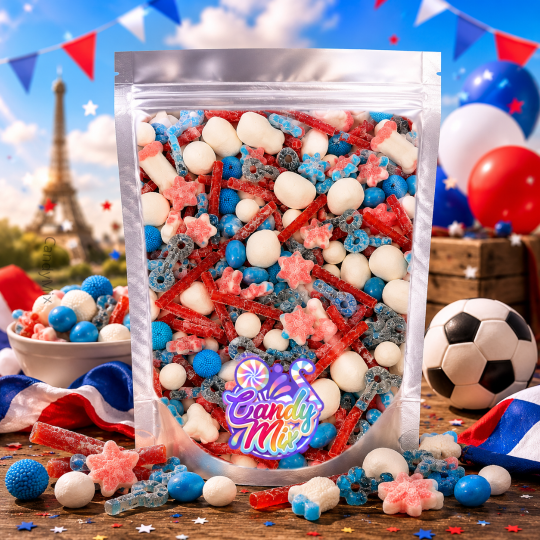 Image Mix de Bonbons Bleu Blanc Rouge - Coupe du Monde