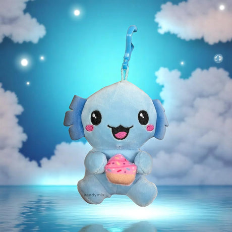 Peluche Bagclip Axoloti Bleu 12cm