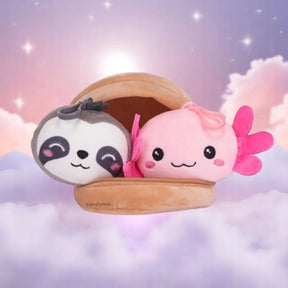 Peluche Dumpling Box Ajolote y Perezoso 14cm
