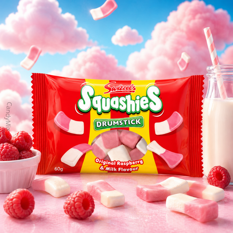 Image Swizzels Squashies Drumstick - Raspberry & Milk 60g