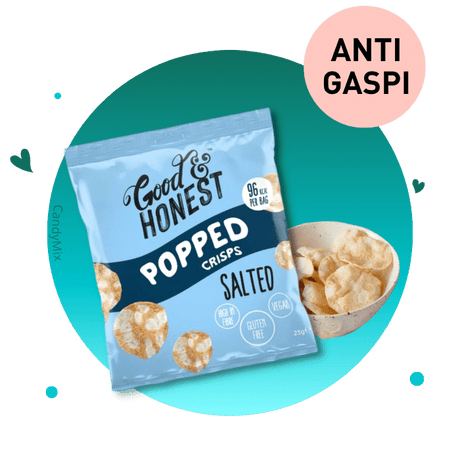 Good & Honest Popped Crisps Salted Small Bag - Anti-Gaspi (DDM dépassée)