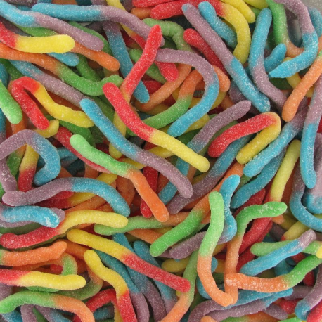 image de bonbons en forme de vers de terre