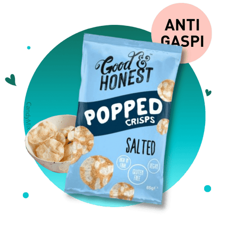 Good & Honest Popped Crisps Salted - Anti Gaspi (DDM dépassée)