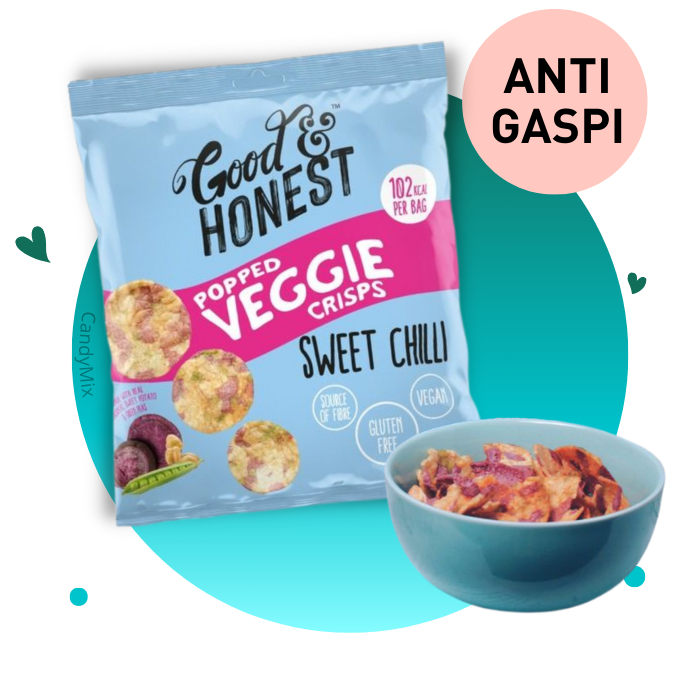 Good & Honest Popped Veggie Crisps Sweet Chili Small Bag 🌿