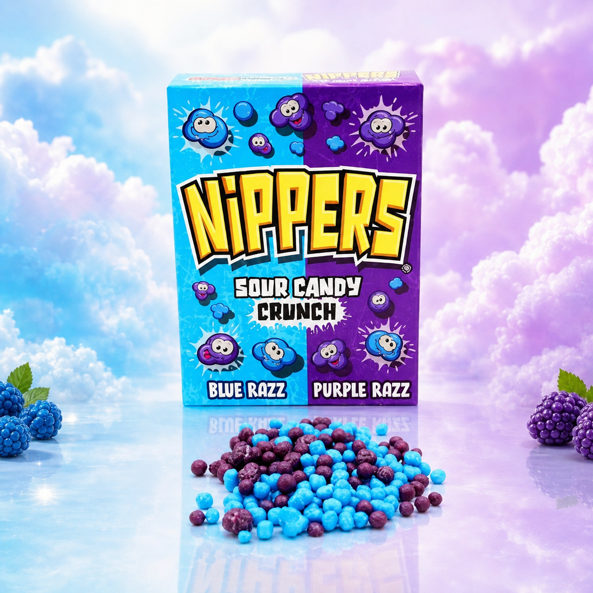 Zed Candy Nippers Sour Candy Crunch Blue Razz & Purple Razz 50 g