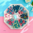 Plateau de bonbons bleus et roses