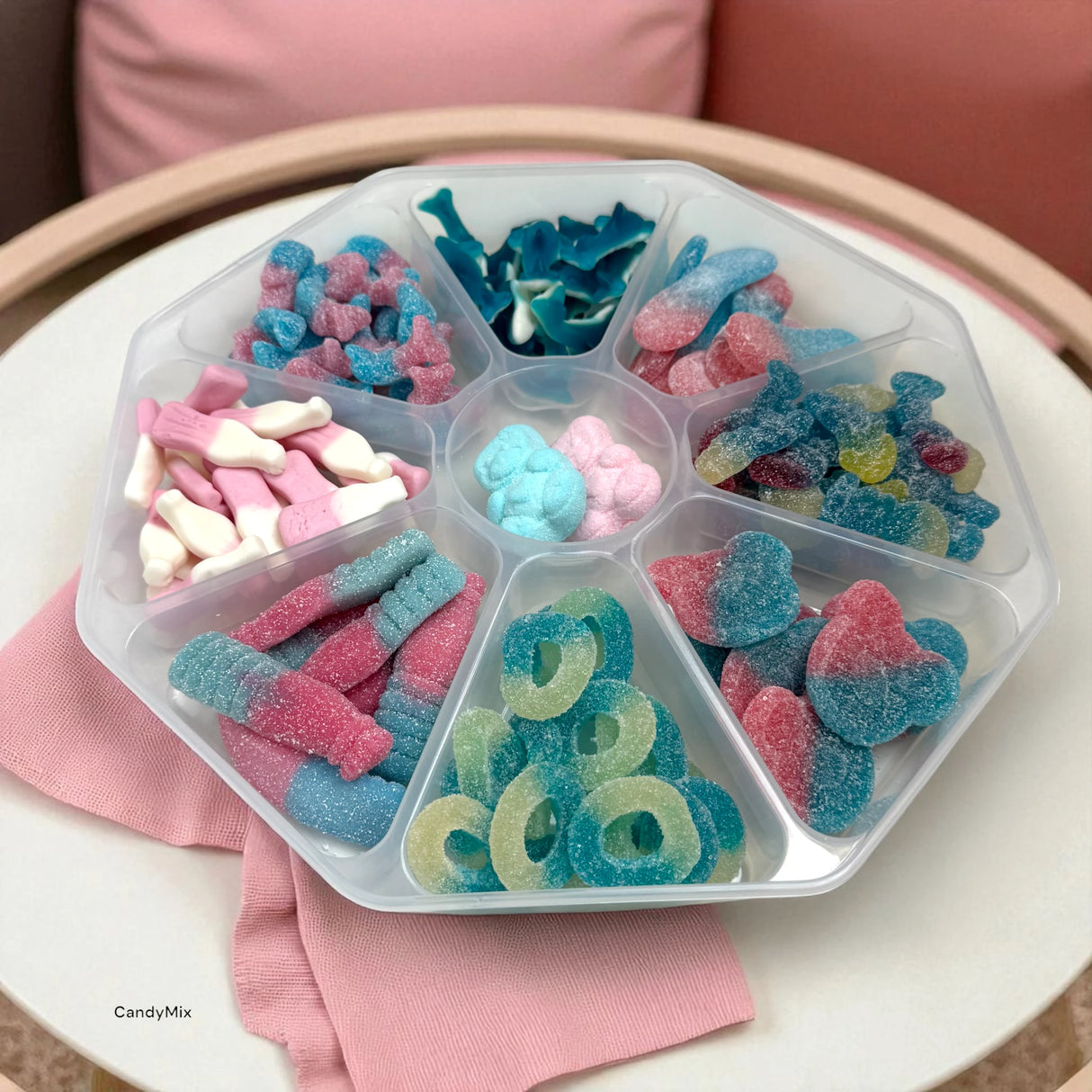 Plateau de Bonbons Roses et Bleus