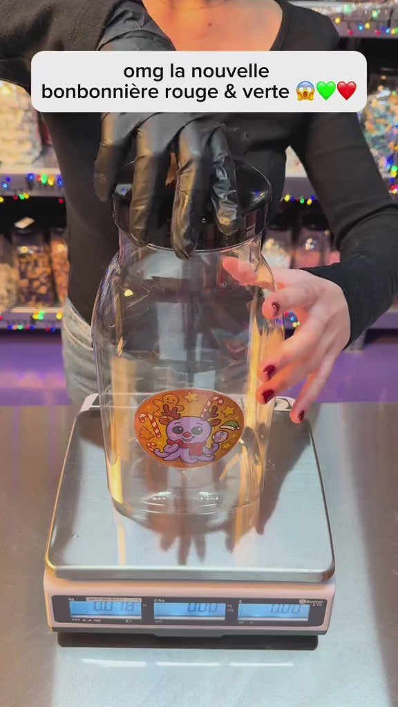 Bonbonnière rouge et verte 2.5kg