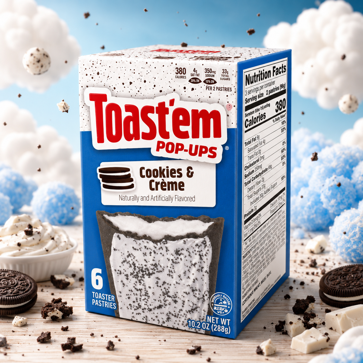 Toast'em Frosted Cookies & Cream 288 g