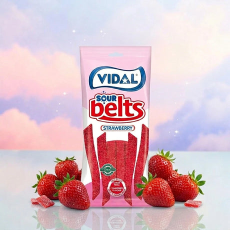 Sachet Sour Belts Strawberry Vidal